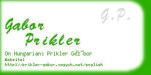 gabor prikler business card